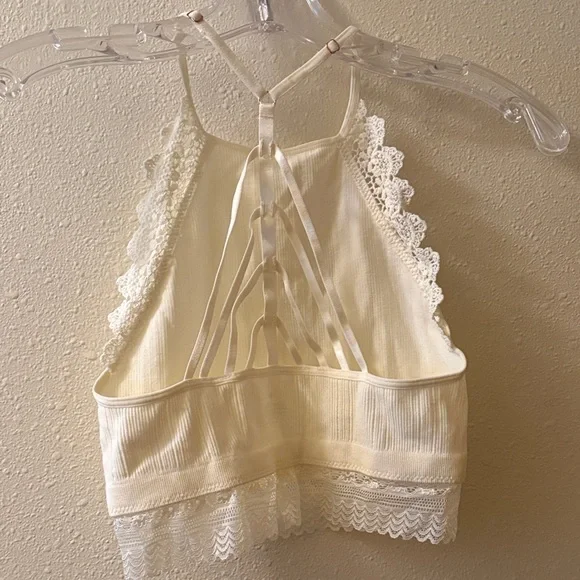 Three Bird Nest Cream Lace Halter Bralette - Picture 2 of 6
